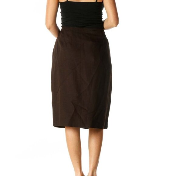 Linda Allard Ellen Tracy Brown Pencil Skirt - Picture 3 of 3